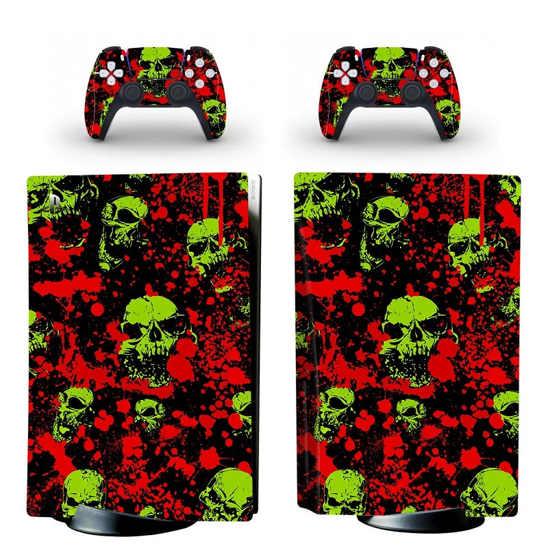 Black and Red Skull PS5 Sticker
