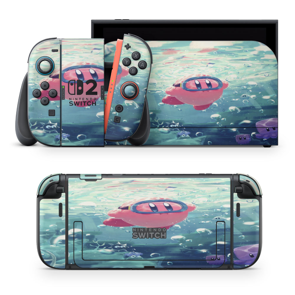 Kirby swimming Nintendo Switch Sticker