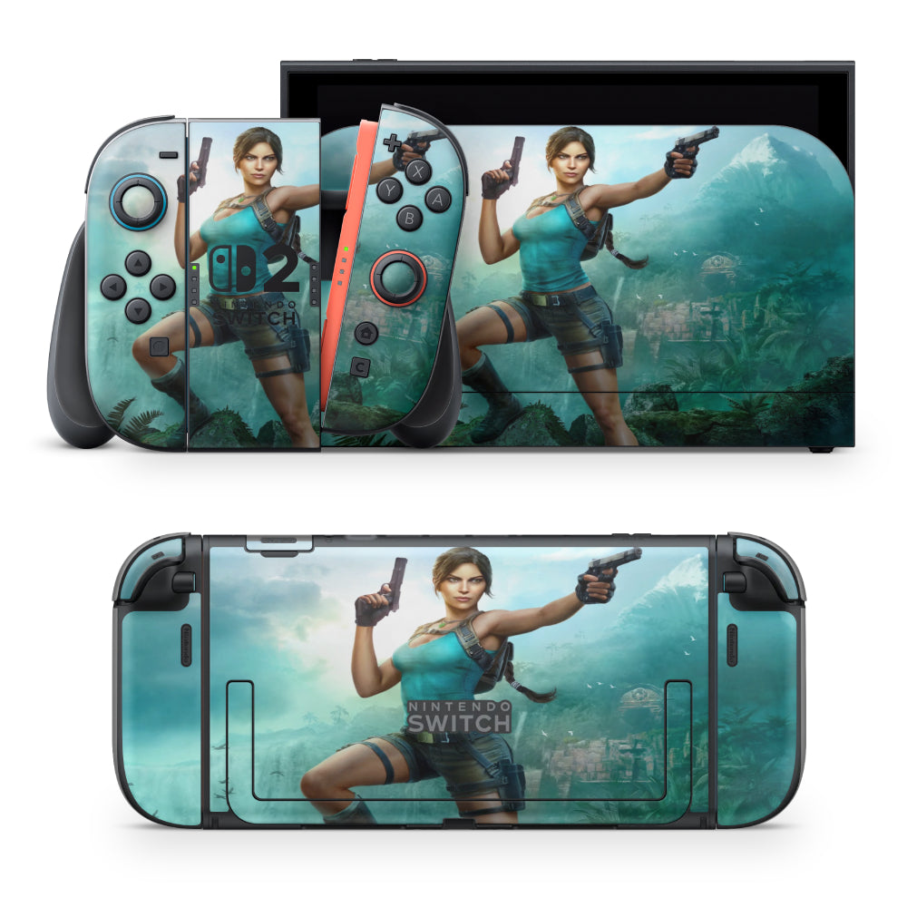 Lara Croft guns Tomb Raider Nintendo Switch Sticker