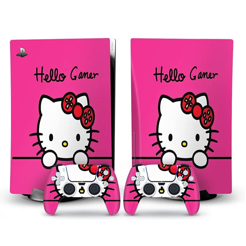 Hello Gamer Kitty PS5 Sticker