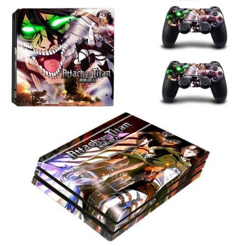 Levi Eren Mikasa Attack on Titan PS4 Sticker Playstation