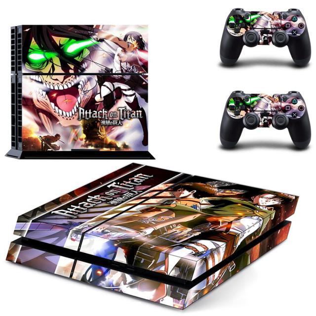 Sticker PS4 "Mikasa & Titan Assaillant" Attaque des Titans Autocollant Playstation Console & Manette