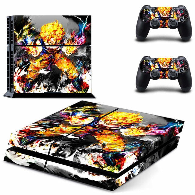 Sticker PS4 "Goku Super Saiyan" Dragon Ball Z Autocollant Playstation Console & Manette
