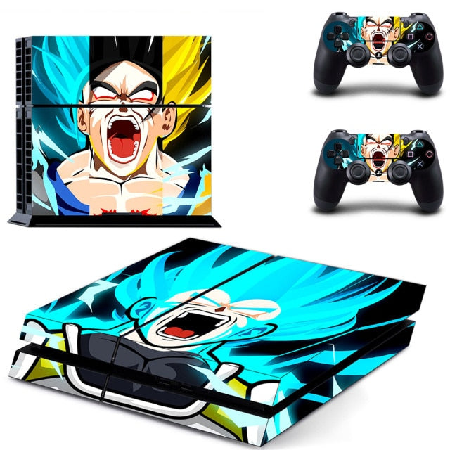 Sticker PS4 "Goku & Vegeta Transformations" Dragon Ball Z Autocollant Playstation Console & Manette