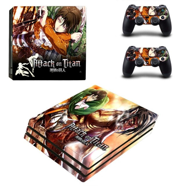 Sticker PS4 Pro "Levi Ackerman" Attaque Des Titans Autocollant Playstation Console &amp; Manette