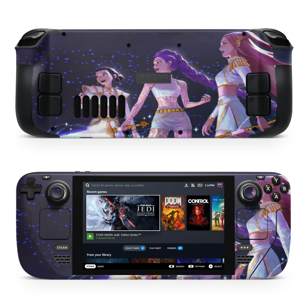 Adesivo Rumi Mira Zoey Demon Hunters per Steam Deck