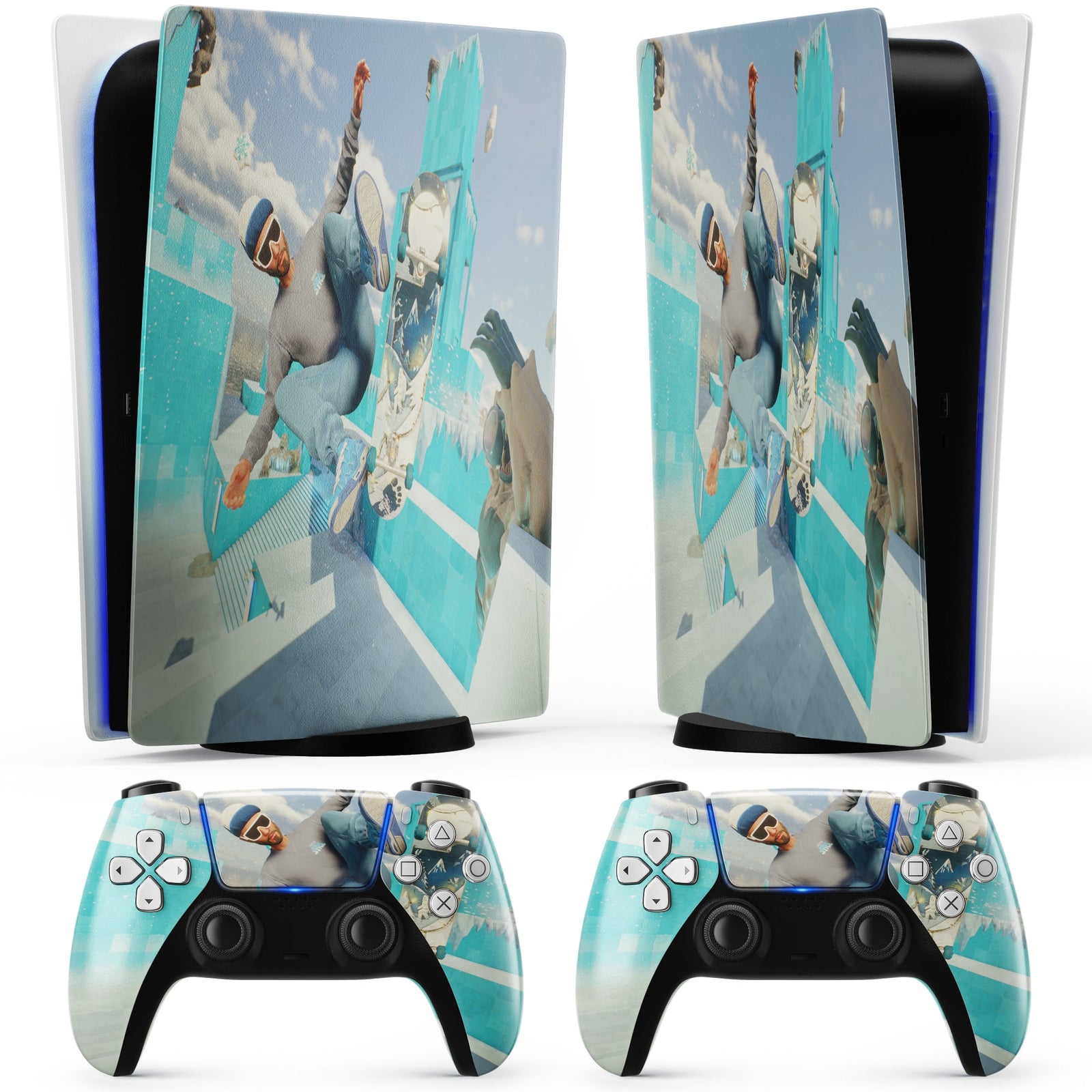 Pegatina de skate kickflip para PS5