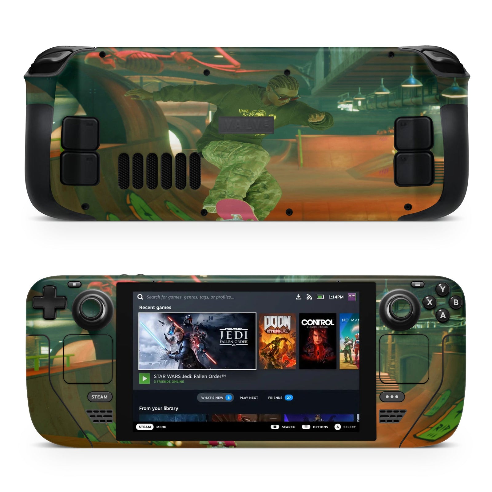 Pegatina de movimiento de skate para Steam Deck